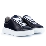 Sneakers barbati bleumarin din piele SK19