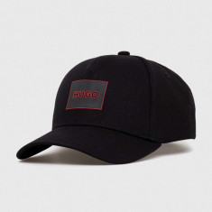 HUGO șapcă de baseball din bumbac culoarea negru, cu imprimeu 50506053