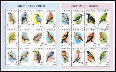 DB1 Fauna Pasari 1994 Guyana Philakoreea 2 x MS MNH foto