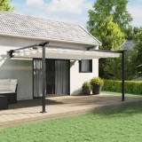 vidaXL Foișor montat pe perete Crem 3 x 4 m Oțel