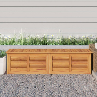 vidaXL Ladă depozitare grădină cu geantă, 200x50x53 cm, lemn masiv tec foto