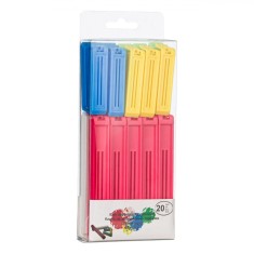 Set Clips Plastic Sigilare Pungi, 20 Bucăți, Multicolor, Dimensiuni 10cm și 6cm