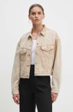 Levi&#039;s geacă din denim femei, culoarea bej, de tranziție, A9155