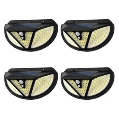 Set 4 lampi solare FOXMAG24, de exterior, rezistenta la apa, senzor de miscare, 118 LED-uri foto