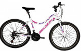 Bicicleta MTB Belderia Rose, culoare alb/roz, roata 24&quot;, cadru din otel PB Cod:232653000111