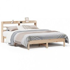 vidaXL Cadru de pat fără saltea, 135x190 cm, lemn masiv de pin 3306903