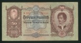 U859 UNGARIA BANCNOTA DE 50 PENGO 1932 A CIRCULAT IN TRANSILVANIA PETOFI SANDOR VF