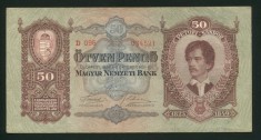 u859 UNGARIA BANCNOTA DE 50 PENGO 1932 A CIRCULAT IN TRANSILVANIA PETOFI SANDOR VF