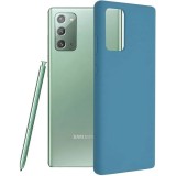 Cumpara ieftin Husa Samsung Galaxy Note 20 Silicon Albastru Slim Mat cu Microfibra SoftEdge