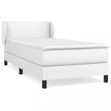 Cumpara ieftin Pat box spring cu saltea, alb, 90x190 cm, piele ecologica