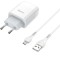 Set Incarcator Retea Hoco C73A 2xUSB + Cablu Date Micro USB, 1m, Alb