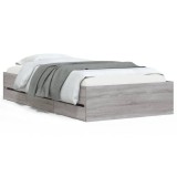 Cumpara ieftin Cadru de pat cu sertare gri sonoma 90x190 cm lemn prelucrat