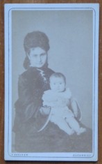 Foto Franz Duschek pe carton, secol 19, doamna din inalta societate
