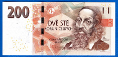 (3) BANCNOTA CEHIA - 200 KORUN 2018, PORTRET JAN AMOS KOMENSKY, STARE AUNC/UNC foto