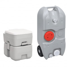 Set portabil cu toaleta si rezervor de apa pentru camping GartenMobel Dekor