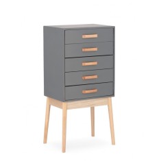 Comoda lemn 5 sertare Ordinary 43x30x88 cm