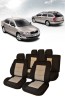 Huse scaune Lux auto SKODA OCTAVIA II (2004-2010) Negru+Bej, Umbrella