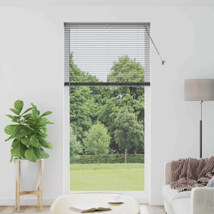Jaluzea pentru Fereastră Gri &icirc;nchis 100 x 220 cm Aluminiu