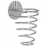 Suport pentru uscător de păr &icirc;n formă de spirală, mare, argintiu.