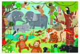 Puzzle de podea - Jungla +3 Ani, 48 piese