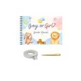 Guestbook/Album foto/Memorii scrise de la Gender Reveal, 25 de pagini, bebe baiat sau fata, A4 landscape, accesoriu nunta