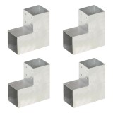 vidaXL Conectori grindă, formă L, 4 buc, 101x101 mm, metal galvanizat