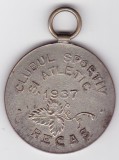 Lot 2 medalii sportive 1937&ndash;1938 Recaș Timiș &ndash; &bdquo;Perfecta Timișoara&rdquo; &ndash; atletism interbelic
