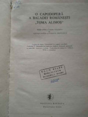 O Capodopera A Baladei Romanesti Toma Alimos - Necunoscut ,298447 foto