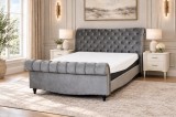 Pat Misterio 180x200 cm Tapitat Catifea Gri Somiera Inclusa (cod AF 3589-60)