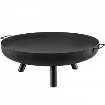 Vatra foc pentru terasa, camping, Vivatechnix Otel Carbon, Diametru 770 mm, Negru, Inaltime 28 cm foto