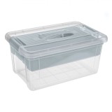 Cutie Organizator, Transparentă, Raft Detasabil, Compartimente Gri, Capacitate 9L, Oem