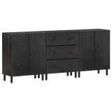 VidaXL Dulapuri laterale, 3 buc. negru 60x33x75 cm lemn masiv de mango 3206284