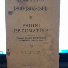 Istorie militara 1800-1805-1806, pagini rezumative - Pompei demetrescu