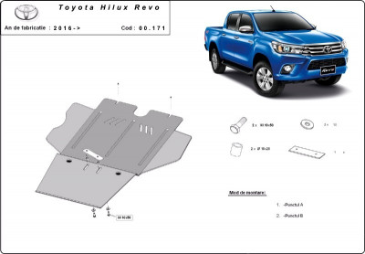 Scut metalic cutie de viteze si filtru particule Toyota Hilux Revo 2016-2021 foto