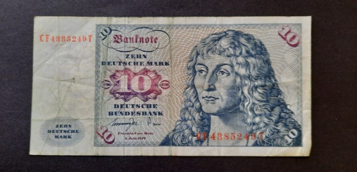 Bancnota 10 DM &quot;Lucas Cranach&quot; 1977, RFG - A 4031