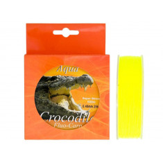 Nylon/fir monofilament Aqua Crocodile Fluo-Carp 600 m, galben fluo