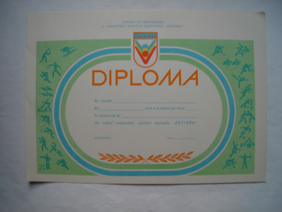 Diploma Daciada, necompletata foto