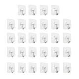 Cumpara ieftin Set 28 carlige adezive transparente, rezistente, multifunctionale, plastic, metal