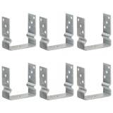 Ancore de gard, 6 buc., argintiu, 14x6x15 cm, oțel galvanizat