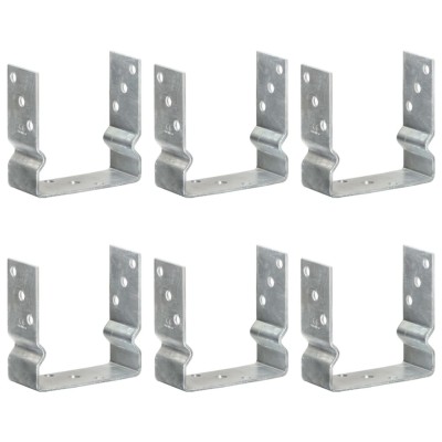 Ancore de gard, 6 buc., argintiu, 14x6x15 cm, oțel galvanizat foto