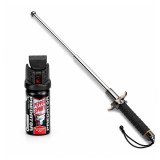 Cumpara ieftin Set baston telescopic cu ciocan si spray cu piper DEPOX&reg;, husa inclusa, 24-67 cm/50 ml