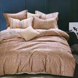Cumpara ieftin Lenjerie de pat pentru o persoana cu husa elastic pat si fata perna patrata, Alzbet, bumbac mercerizat, multicolor