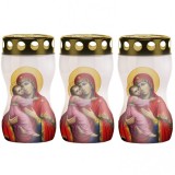 Set 3 Candele Maica Domnului Clepsidra 16cm Ardere 3x50 Ore 3DNC50951