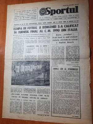 sportul 16 noiembrie 1989-romania s-a calificat la turneul final al CM italia foto