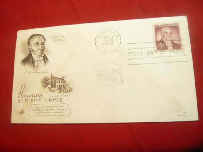 Plic FDC-Personalitati - Dr.E.Mc Dowell - Chirurg 1959 SUA