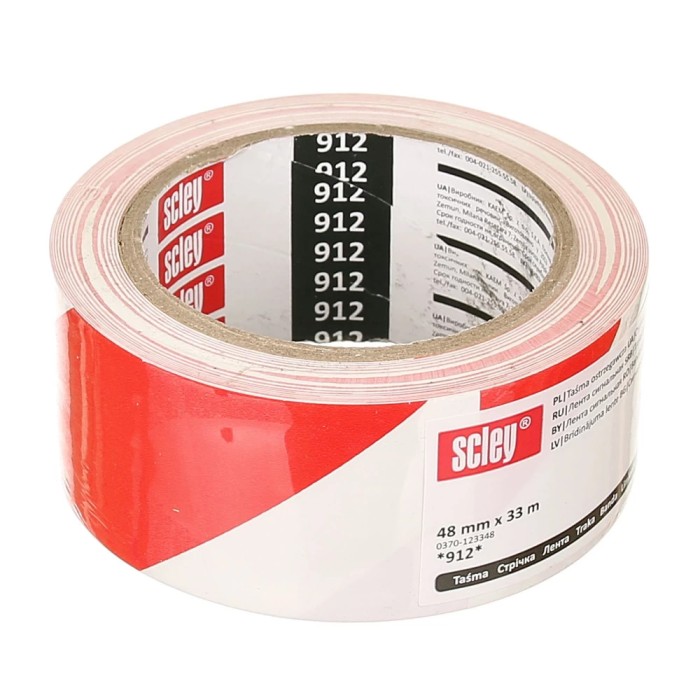 Banda avertizare Hardy, 80 mm x 100 m, Alb/Rosu