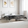 Cadru Pat Metalic Gossi 180x200 cm Alb cu Tablie, Suport Saltea, Spatiu Depozitare