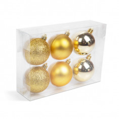 Set decorațiuni brad de Crăciun - aur - 6 buc / set