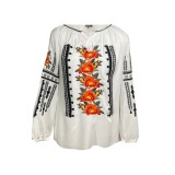 Bluza tip ie dama RIAG, marime 3XL, alb/portocaliu