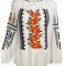 Bluza tip ie dama RIAG, marime 2XL, alb/portocaliu